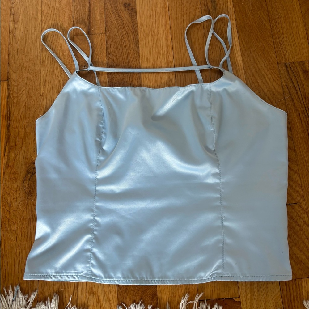 Urban Outfitters Baby Blue Satin Corset
Tank Top